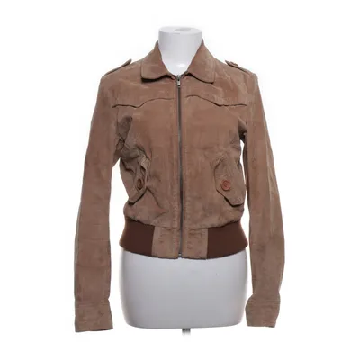 Leren jack (Bruin) van H&M Leer, Polyester