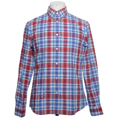 Buttondown-skjorta (Blå, Röd, Vit) från Henry Choice Bomull