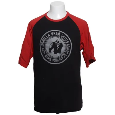 Honkball T-shirt (Zwart, Rood) van Gorilla Wear Katoen