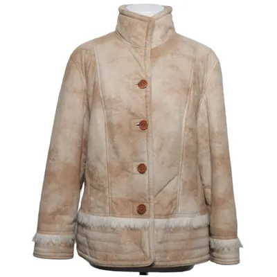 Shearling jacket (Beige) from Eugen Klein Acrylic, Polyamide, Polyester