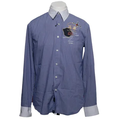 Chemise (Bleu, Blanc) de La Martina Coton, Élasthane, Polyamide