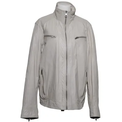 Leather jacket (Beige) from Black Rivet Cotton, Leather, Polyester