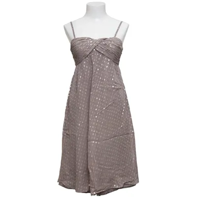 Cocktailjurk (Bruin) van Un Deux Trois Metallvezel, Polyester, Zijde
