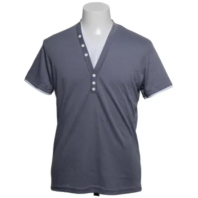 Henley shirt (Grijs, Wit) van Merish Katoen
