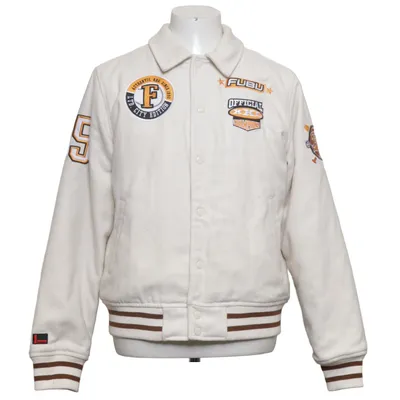 Veste universitaire (Blanc, Marron) de Fubu Polyester, Laine