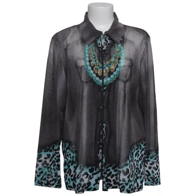 Bluse (Grå, Turkis, Flerfarvet) fra Eli NewYork Elastan, Polyester