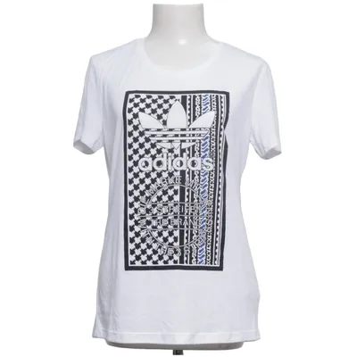 T-shirt (White, Black) from Adidas Cotton, Polyester, Viscose