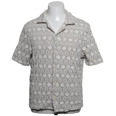 Short sleeve shirt (Beige, White) from Zara Cotton, Polyester