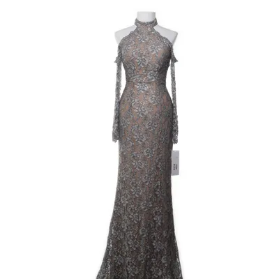 Aftenkjole (Grå, Beige) fra Jovani Elastan, Polyester