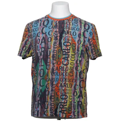 T-shirt (Flerfarvet) fra Carlo Colucci Bomuld, Elastan