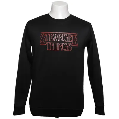 Sweatshirt (Black, Red) from Stranger Things Cotton, Polyester