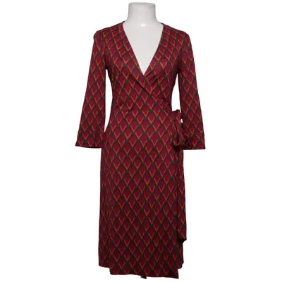 Omlottklänning (Lila, Orange, Grön) från Diane von Furstenberg Vintage Silke