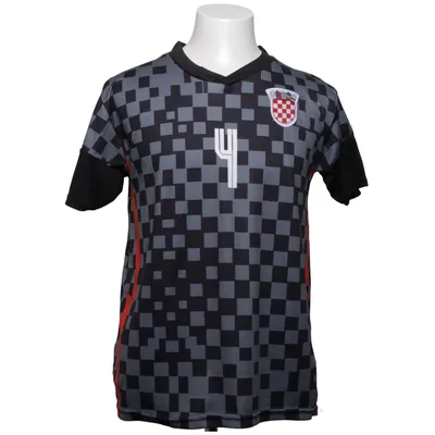 Voetbalshirt (Zwart, Grijs, Rood) van Hrvatska