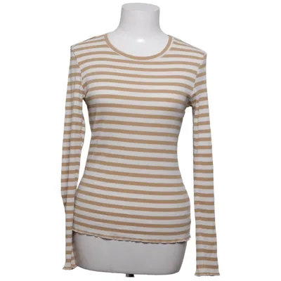 Långärmad t-shirt (Beige, Vit) från Selected Femme Elastan, Ekologisk bomull