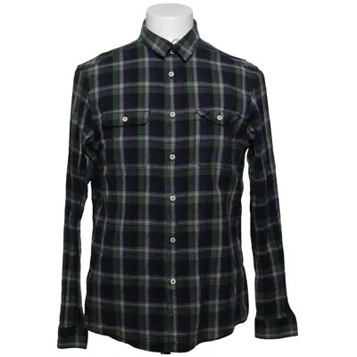 Flanellen overhemd (Blauw, Groen, Meerkleurig) van Burton Menswear Katoen