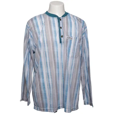 Henley shirt (Blauw, Wit, Grijs) van Iris