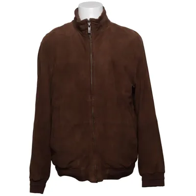 Leather jacket (Brown) from Trapper Cotton, Leather, Suede