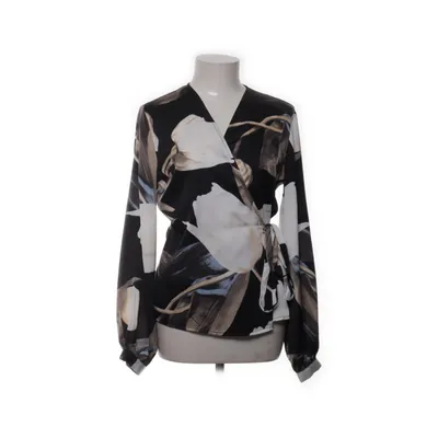 Slå-om bluse (Sort, Hvid, Flerfarvet) fra Object Genanvendt polyester