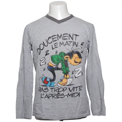 Long sleeve T-shirt (Gray) from Gaston Luga Cotton, Polyester