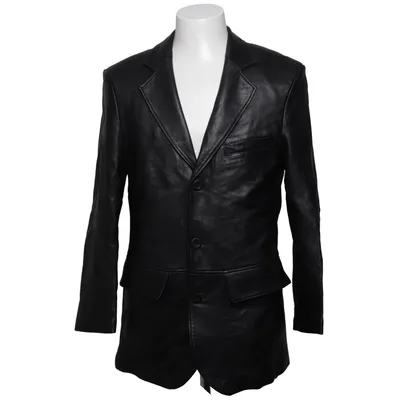 Leren blazer (Zwart) van PG Leather Fashion Leer