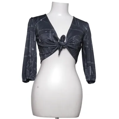 Crop top (Gray, Black) from Saks Potts Elastane, Polyamide, Polyester