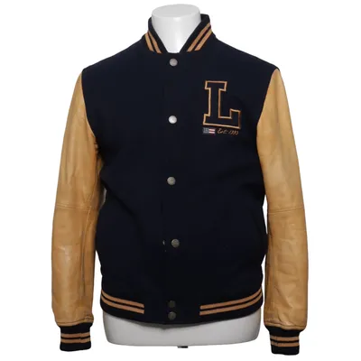 Veste universitaire (Bleu, Marron) de Lexington Coton, Cuir, Polyester, Laine