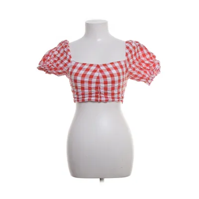 Crop top (Vit, Röd)