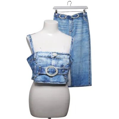 Set (Blauw) van Fashion Nova Elastaan, Polyester