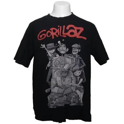 T-shirt (Noir, Rouge) de Gorillaz Coton