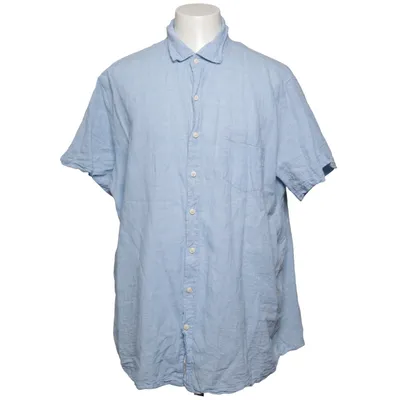 Chemise à manches courtes (Bleu) de Dressmann Coton, Lin