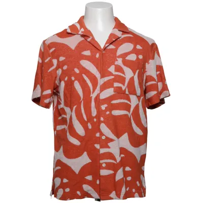 Korte mouwen shirt (Oranje, Wit) van H&M Man Katoen, Polyester