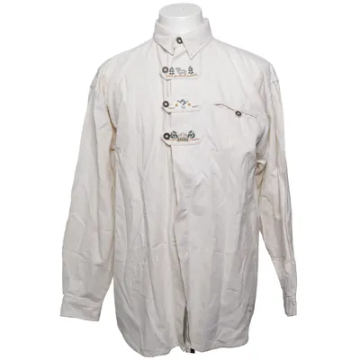 Shirt (Beige) from Isar-Trachten Cotton, Linen