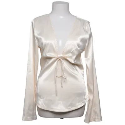 Slå-om bluse (Hvid) fra Shein Elastan, Polyester