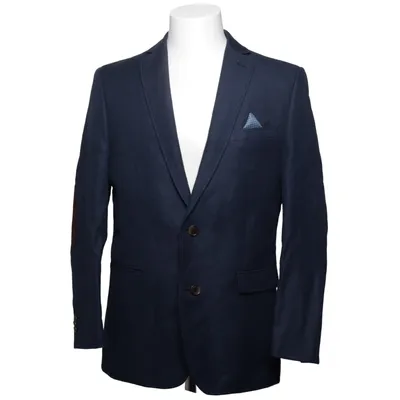 Blazer (Bleu) de Blazer Coton, Lin, Polyester, Viscose