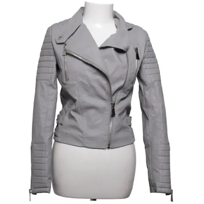 Biker jacket (Gray) from Voyelles Polyester, Polyurethane