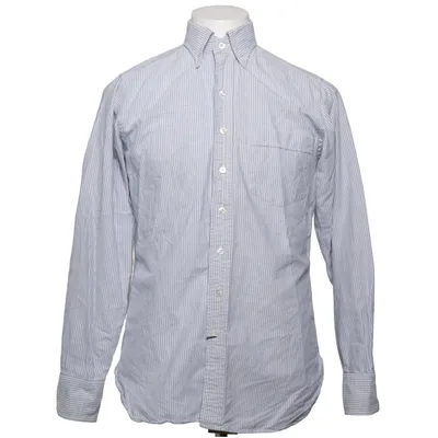 Shirt (Blue, White) from Drakes Cotton