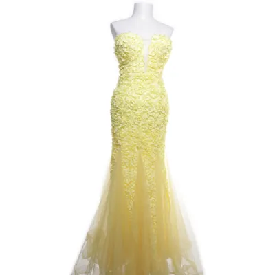 Aftenkjole (Gul) fra Faeriesty Polyester, Elastan