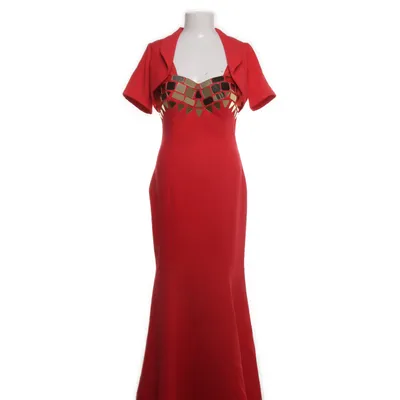 Evening gown (Red, Gold) from Matron'S Elastane, Polyester