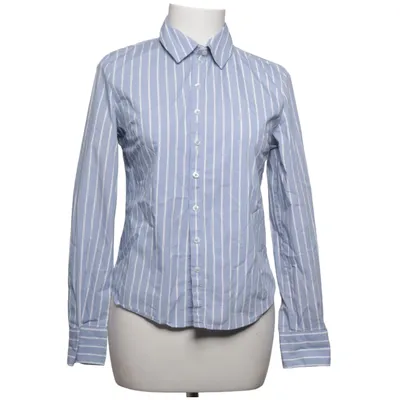 Shirt (Blue, White) from M&S Collection Cotton, Elastane, Polyester