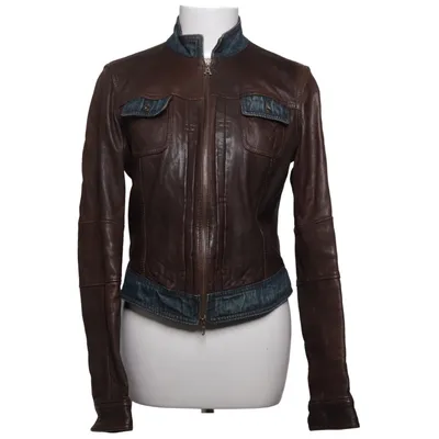 Leather jacket (Brown) from Armani Jeans Cotton, Leather, Polyester