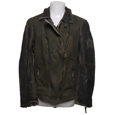 Bikerjacke (Grün) von Best Connections Baumwolle, Leder, Polyester