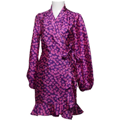 Slå-om-kjole (Lilla, Pink) fra Cras Genanvendt polyester