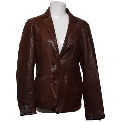 Leather blazer (Brown) from Banana Republic Acetate, Cotton, Leather, Polyamide