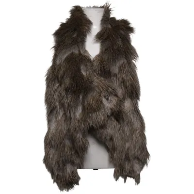 Gilet d'extérieur (Marron, Gris) de Livelo Attitude Fausse fourrure, Cuir