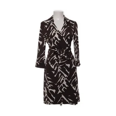Omlottklänning (Brun, Vit, Flerfärgad) från Diane von Furstenberg Vintage Silke