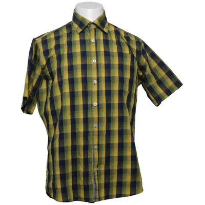 Chemise à manches courtes (Jaune, Bleu) de Jacks Denim Co Coton, Polyester