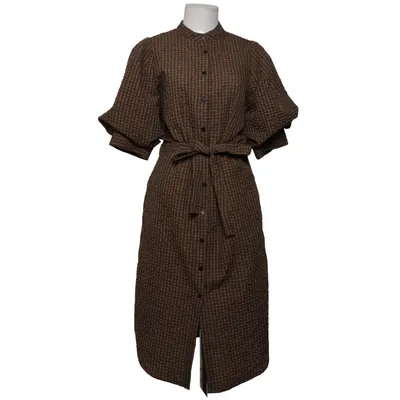Shirt dress (Brown) from NÜ Denmark Cotton, Recycled polyester, Viscose