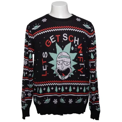 Julesweater (Sort, Rød, Flerfarvet) fra Rick and Morty Akryl, Bomuld
