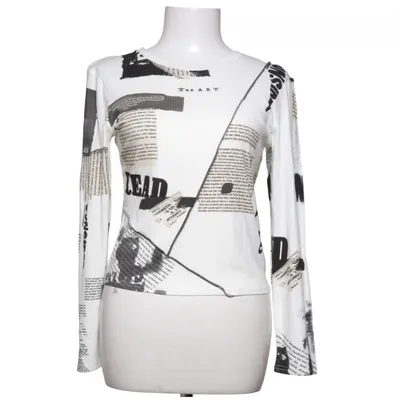 Lange mouwen shirt (Wit, Zwart) van Desigual Elastaan, Viscose