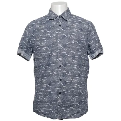 Short sleeve shirt (Blue, White) from Indigo Cotton